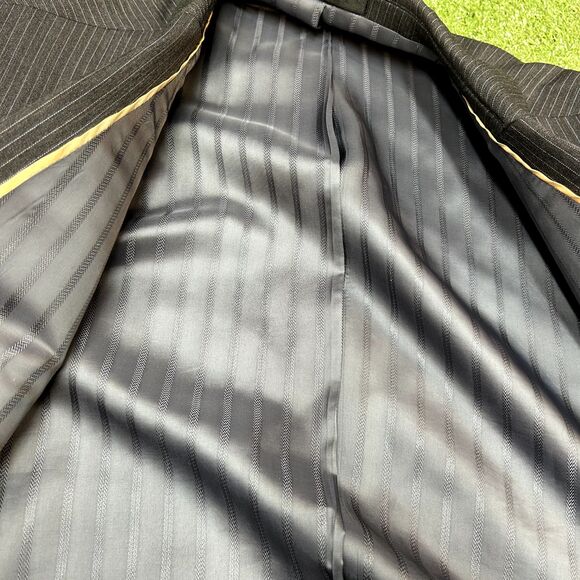 Michael Kors Blazer Men 46L Gray White Pinstripe Perry Ellis Portfolio Jacket - Picture 8 of 8